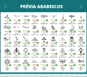 Pack 7.654 Arabescos Florais Vetorizados Para Corel Draw - Outros