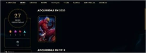 Conta lol level 80 27 skins (14 legado) Bronze II 7 vitórias - League of Legends