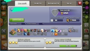 Conta clash of clans lvl 70, C.V 8