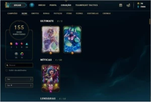 Conta League of legends All Champions , 155 Skins , LV 263 LOL