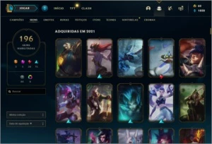 Conta league of legends + 190 skins LOL