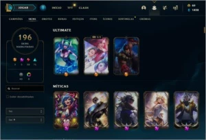 Conta league of legends + 190 skins LOL