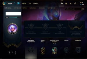 Conta unranked lv 21 com 7 skins e 9 champs + 1 Mitica - League of Legends LOL