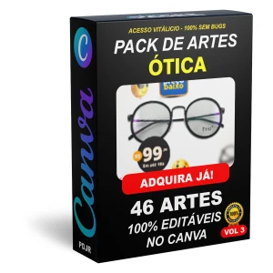 Pack Canva Ótica Vol 3 - 46 Artes Editáveis - Serviços Digitais