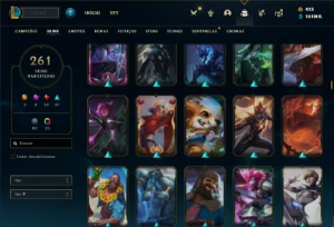 Conta bronze 1 com TODOS os champs e 261 Skins ( MAIN ADC ) - League of Legends LOL