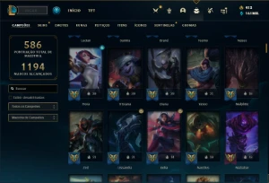 Conta bronze 1 com TODOS os champs e 261 Skins ( MAIN ADC ) - League of Legends LOL