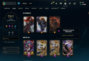 Conta bronze 1 com TODOS os champs e 261 Skins ( MAIN ADC ) - League of Legends LOL