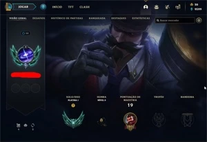 Conta Platina 1 57% de winrate com 6 skins - League of Legends LOL