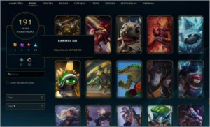 CONTA LOL-KAISA KDA EDIÇÃO PRESTÍGIO (MÍTICA) E RAMMUS REI - League of Legends