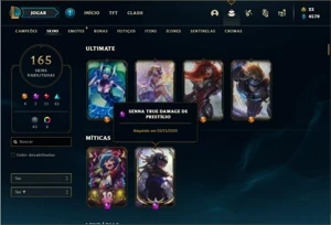 Conta prata 2 com 145 Champs e 165 Skins + 1 Prestigio - League of Legends LOL