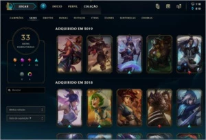 Conta league of legends GOLD 4 33 skins LOL
