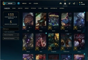Conta Unranked com 55 Champs e 20 Skins - League of Legends LOL