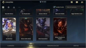 ESMERALDA IV + 9 SKINS (1 LENDÁRIA) + 38 CAMPEÕES + PASSE - League of Legends: Wild Rift LOL WR