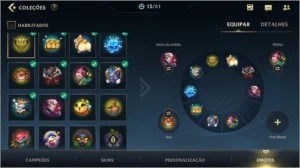 ESMERALDA IV + 9 SKINS (1 LENDÁRIA) + 38 CAMPEÕES + PASSE - League of Legends: Wild Rift LOL WR