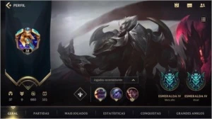 ESMERALDA IV + 9 SKINS (1 LENDÁRIA) + 38 CAMPEÕES + PASSE - League of Legends: Wild Rift LOL WR