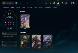 Ouro 4 com 65 Champs e 46 Skins ( MAIN SUP / ADC ) - League of Legends LOL