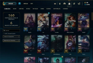 Ouro 4 com 65 Champs e 46 Skins ( MAIN SUP / ADC ) - League of Legends LOL