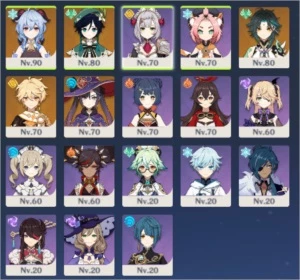 Conta genshin impact Ganyu + Mona + Xiao + Venti
