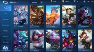 CONTA LENDA COM 75K DE OURO+33 HEROIS+19 SKINS - Mobile Legends