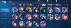 CONTA LENDA COM 75K DE OURO+33 HEROIS+19 SKINS - Mobile Legends