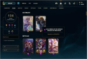 Conta ouro 4 com 150 champs e 124 skins + 1 Prestigio - League of Legends LOL