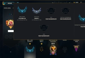 Conta Platina 3 com 110 Champs e 57 Skins +1400 RP - League of Legends LOL