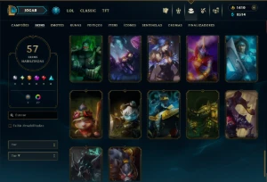 Conta Platina 3 com 110 Champs e 57 Skins +1400 RP - League of Legends LOL