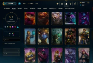 Conta Platina 3 com 110 Champs e 57 Skins +1400 RP - League of Legends LOL