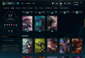 Conta Platina 3 com 110 Champs e 57 Skins +1400 RP - League of Legends LOL