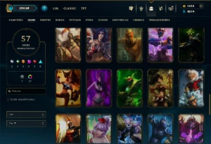 Conta Platina 3 com 110 Champs e 57 Skins +1400 RP - League of Legends LOL