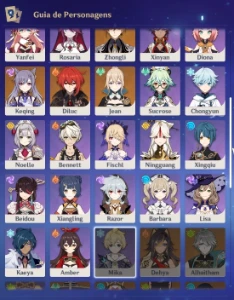 AR-56, Personagens- 7 T5*, 30 T4*, Armas- 1 T5*, 29 T4* - Genshin Impact