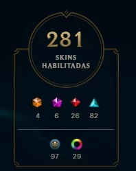 Conta lol com 281 skins - League of Legends