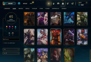 Platina 3 com 105 Champs e 45 Skins - League of Legends LOL