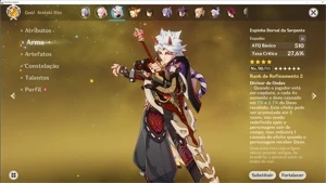 Conta Genshin Impact 10 personagens 5 ⭐ AR 56