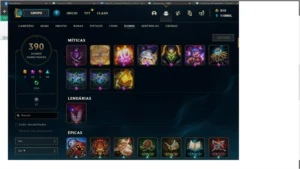 CONTA LEAGUE OF LEGENDS LEVEL 446  403 SKINS 390 ICONES LOL