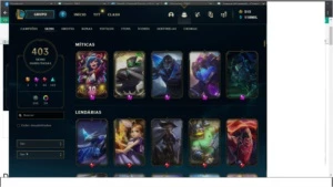 CONTA LEAGUE OF LEGENDS LEVEL 446  403 SKINS 390 ICONES