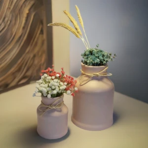 Conjunto de 2 vasos de cerâmica estilo latão - Artesanato e Personalizados