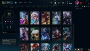 conta plat 2 com 28 skins e 77 icones - League of Legends LOL