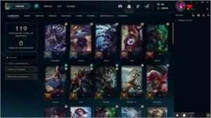 conta plat 2 com 28 skins e 77 icones - League of Legends LOL
