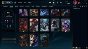 conta plat 2 com 28 skins e 77 icones - League of Legends LOL