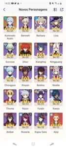 CONTA AR 55 COM 9 PERSONAGENS 5* - Genshin Impact