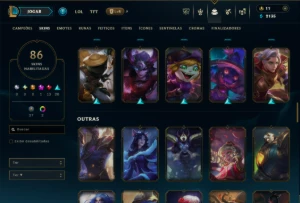 Platina 4 com 135 Champs e 86 Skins +5 Vitoriosas - League of Legends LOL