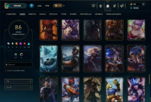Platina 4 com 135 Champs e 86 Skins +5 Vitoriosas - League of Legends LOL