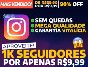 Promoção 1k de seguidores por 5,99 - Redes Sociais