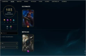 CONTA DIAMANTE 4 103 SKINS (+ de 1000 reais gastos) - League of Legends LOL