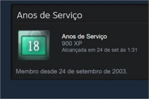 CONTA STEAM 18 ANOS (2003) MEDALHA CSGO 5 e 10 ANOS 18y - Counter Strike