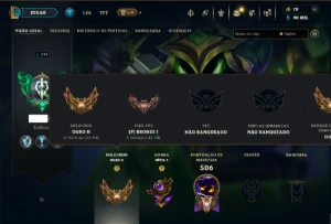 Ouro 2 com TODOS os Champs e 175 Skins ( MID / ADC / JG )