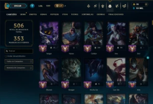 Ouro 2 com TODOS os Champs e 175 Skins ( MID / ADC / JG ) - League of Legends LOL