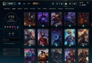 Ouro 2 com TODOS os Champs e 175 Skins ( MID / ADC / JG ) - League of Legends LOL