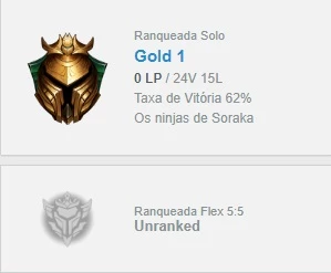 CONTA SMURF OURO 1 62% WR - League of Legends LOL
